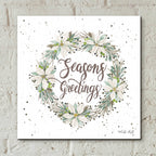 Epic Art 'Seasons Greetings Wreath III' by Cindy Jacobs, Acrylic Glass Wall Art,12x12