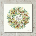 Epic Art 'Get Your Beach On Shell Wreath' by Cindy Jacobs, Acrylic Glass Wall Art,12x12