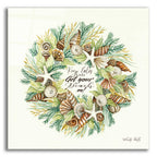 Epic Art 'Get Your Beach On Shell Wreath' by Cindy Jacobs, Acrylic Glass Wall Art
