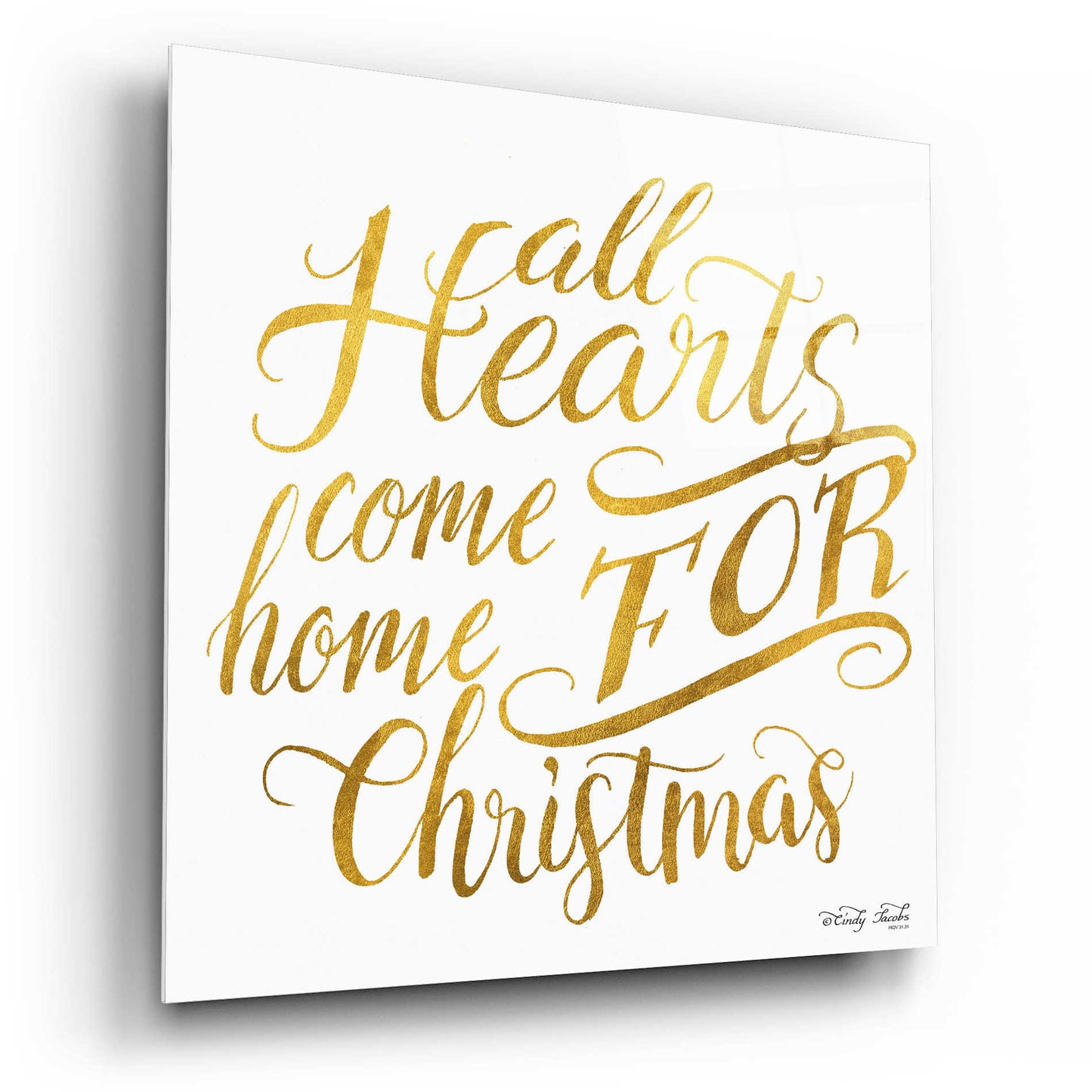 Epic Art 'Come Home for Christmas' by Cindy Jacobs, Acrylic Glass Wall Art,12x12