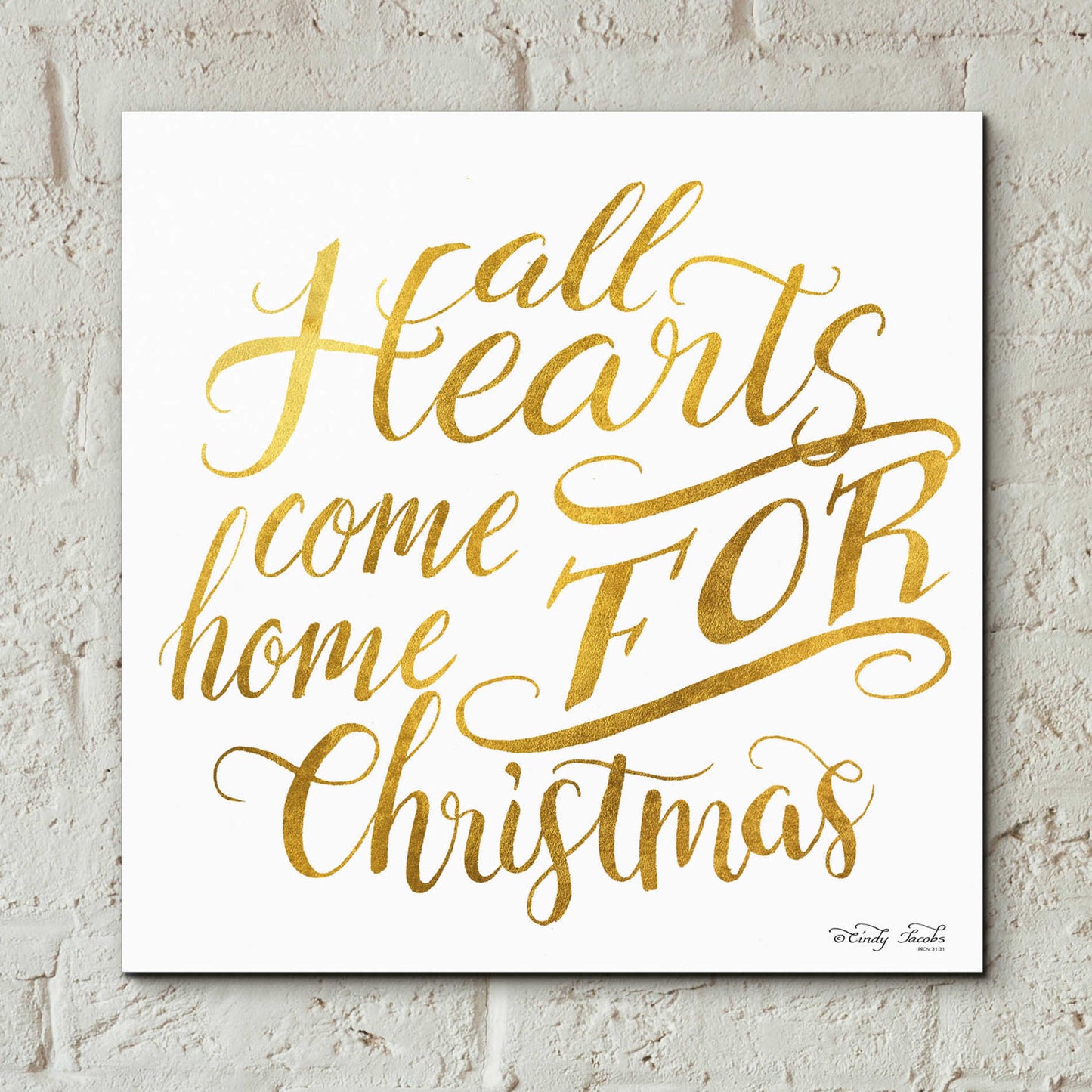 Epic Art 'Come Home for Christmas' by Cindy Jacobs, Acrylic Glass Wall Art,12x12