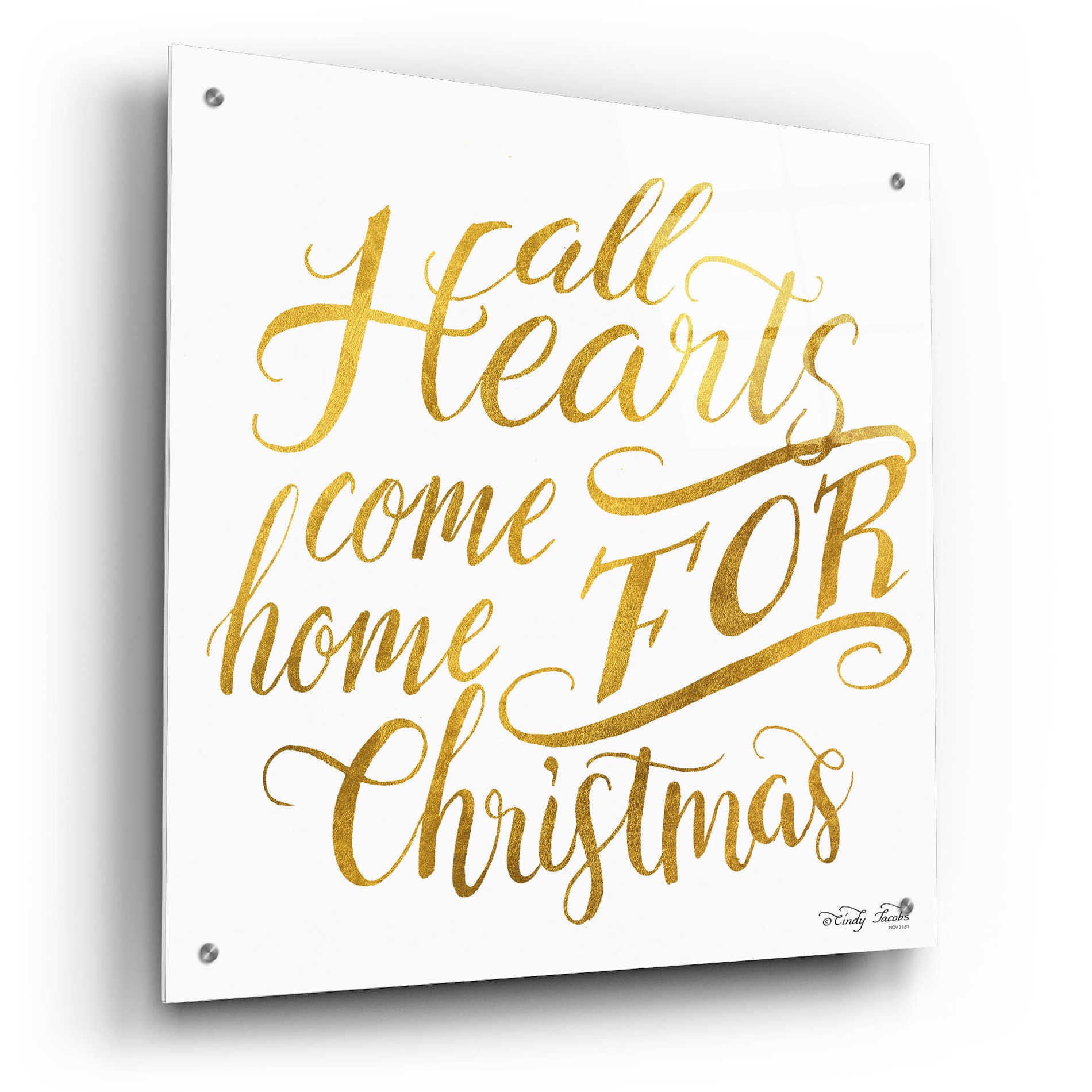 Epic Art 'Come Home for Christmas' by Cindy Jacobs, Acrylic Glass Wall Art,24x24