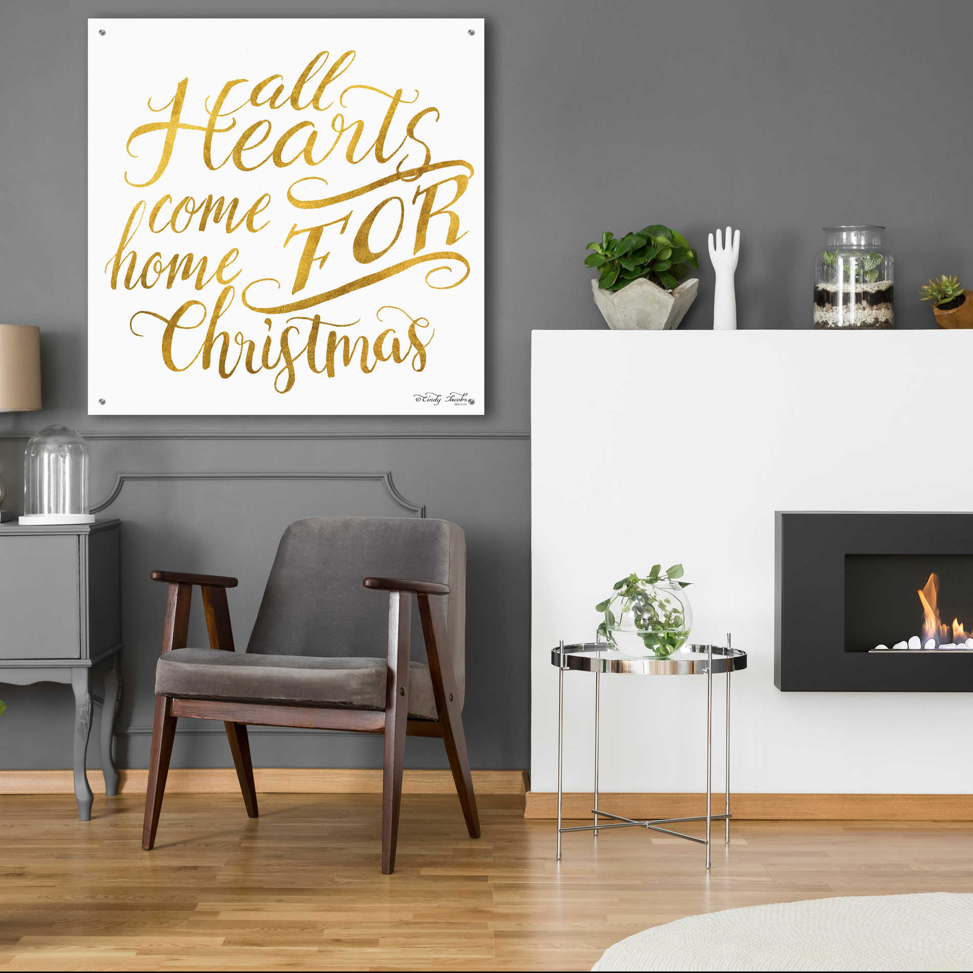 Epic Art 'Come Home for Christmas' by Cindy Jacobs, Acrylic Glass Wall Art,36x36