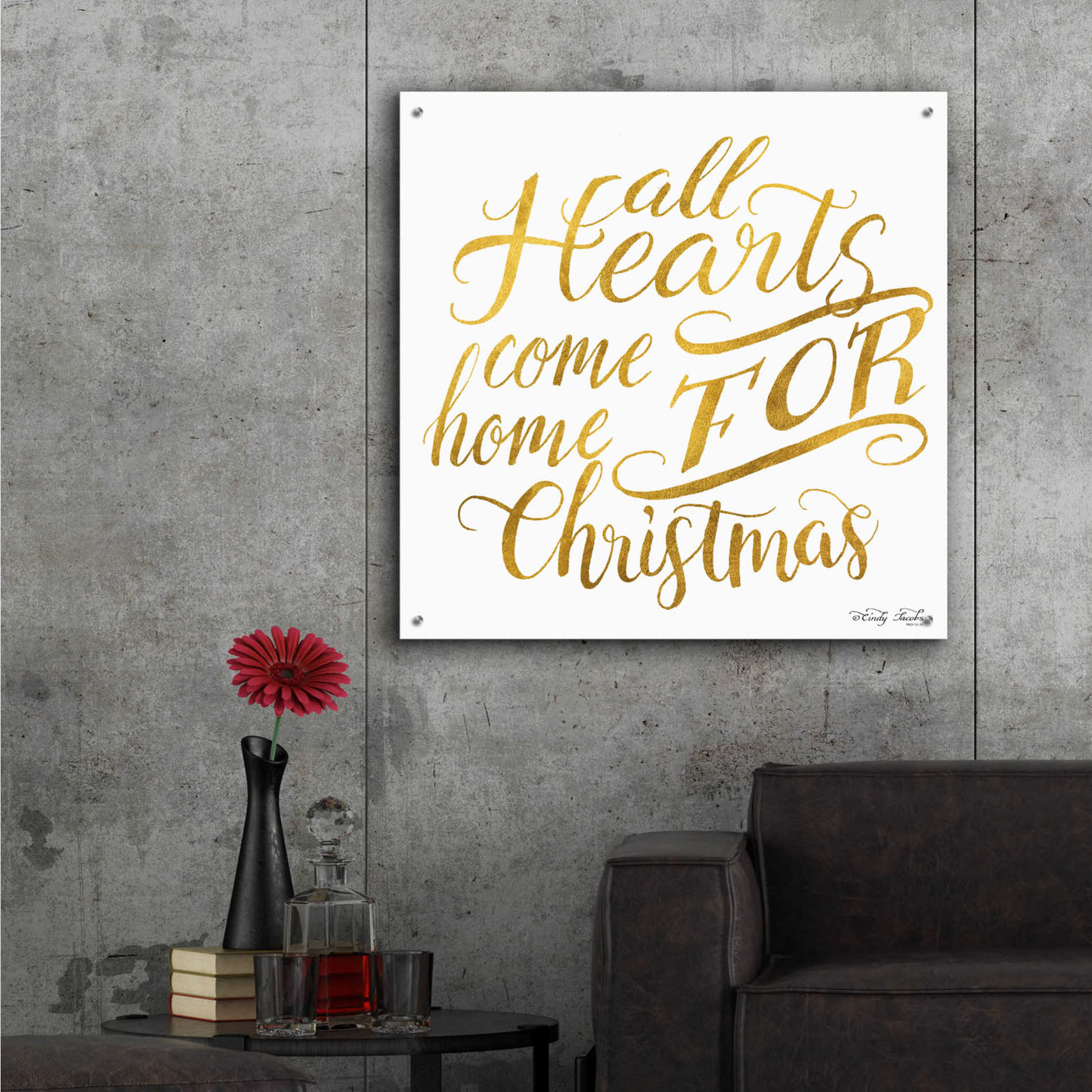 Epic Art 'Come Home for Christmas' by Cindy Jacobs, Acrylic Glass Wall Art,36x36