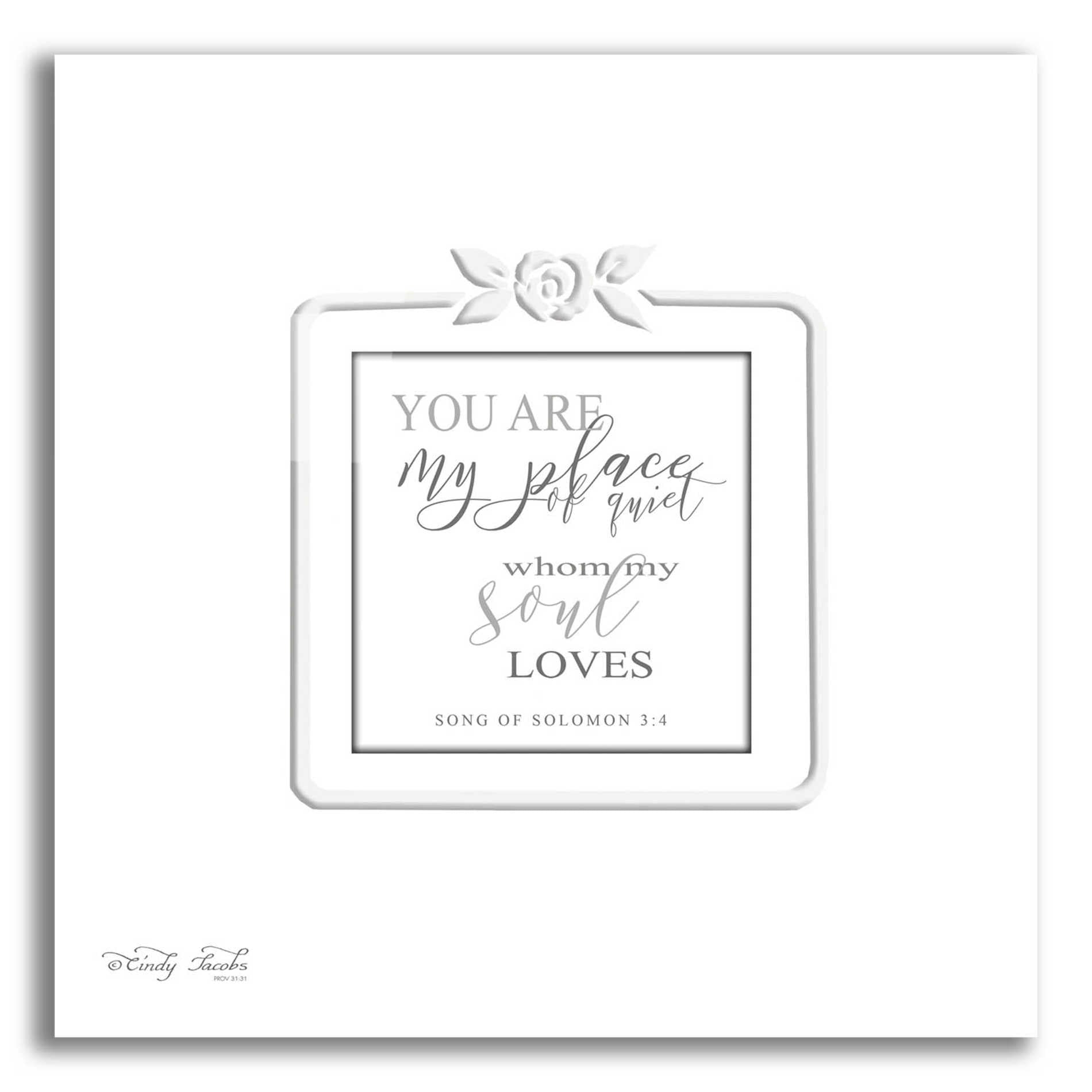 Epic Art 'My Soul Loves' by Cindy Jacobs, Acrylic Glass Wall Art,12x12
