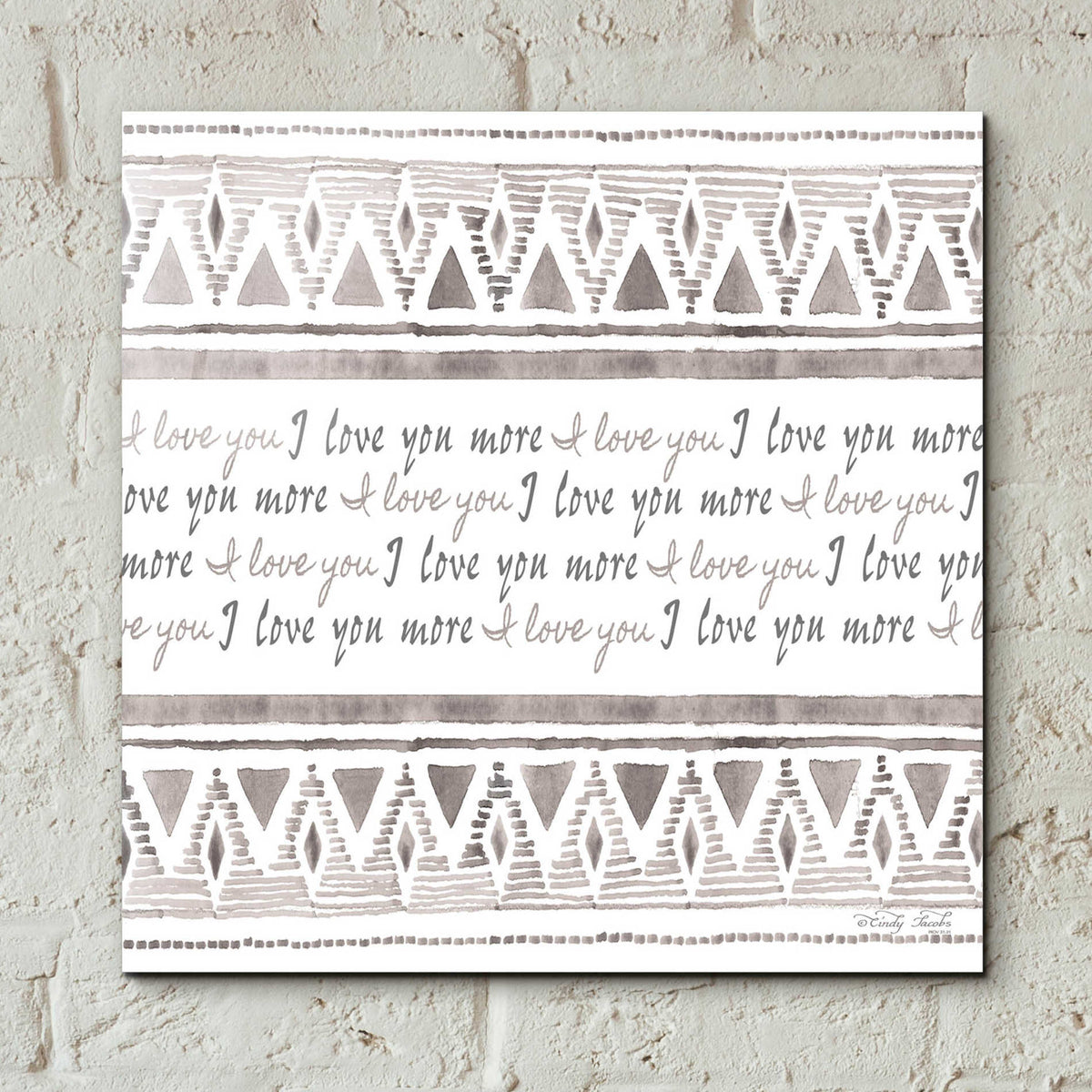 Epic Art 'I Love You More' by Cindy Jacobs, Acrylic Glass Wall Art,12x12