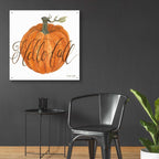 Epic Art 'Hello Fall Pumpkin' by Cindy Jacobs, Acrylic Glass Wall Art,36x36