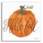 Epic Art 'Hello Fall Pumpkin' by Cindy Jacobs, Acrylic Glass Wall Art