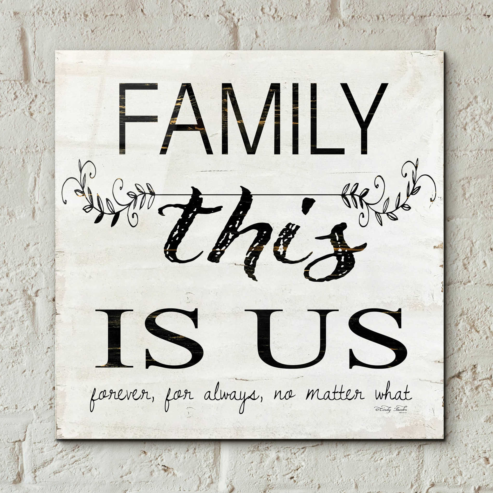 Epic Art 'Family - This is Us' by Cindy Jacobs, Acrylic Glass Wall Art,12x12