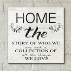 Epic Art 'Home - A Story of Who We Are' by Cindy Jacobs, Acrylic Glass Wall Art,12x12