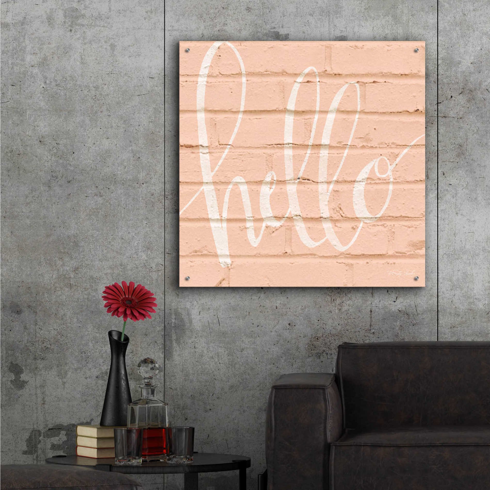 Epic Art 'Hello Pink' by Cindy Jacobs, Acrylic Glass Wall Art,36x36