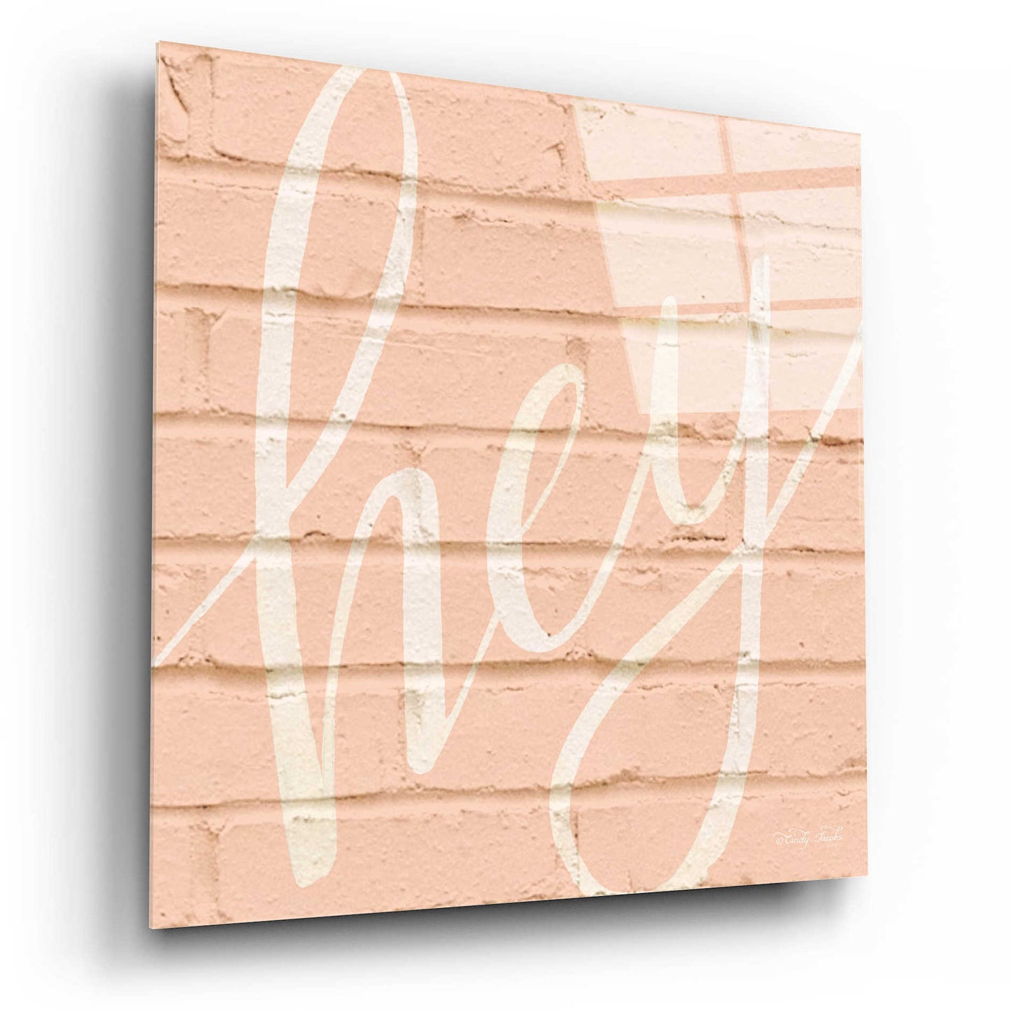 Epic Art 'Hey Pink' by Cindy Jacobs, Acrylic Glass Wall Art,12x12