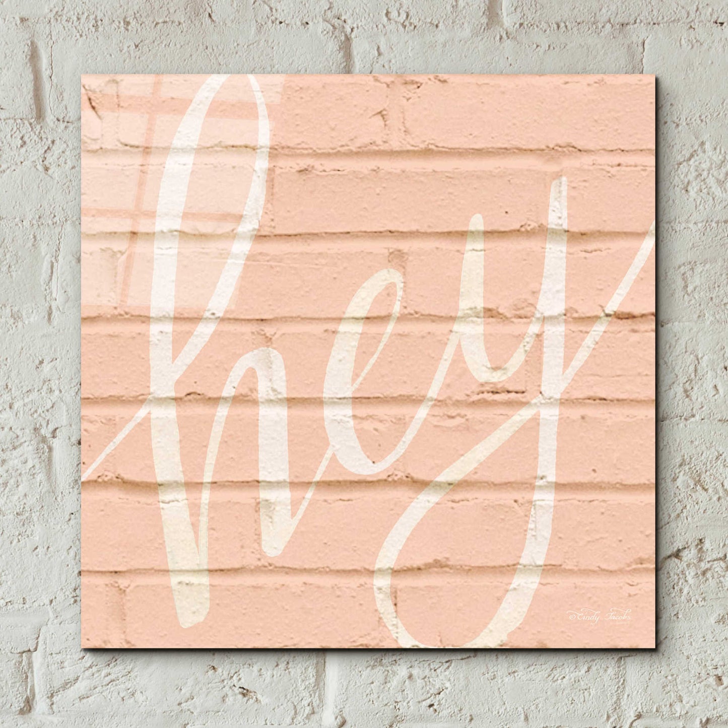 Epic Art 'Hey Pink' by Cindy Jacobs, Acrylic Glass Wall Art,12x12