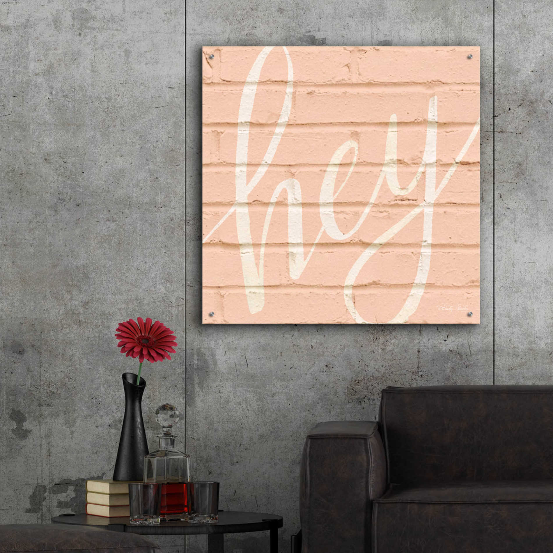 Epic Art 'Hey Pink' by Cindy Jacobs, Acrylic Glass Wall Art,36x36