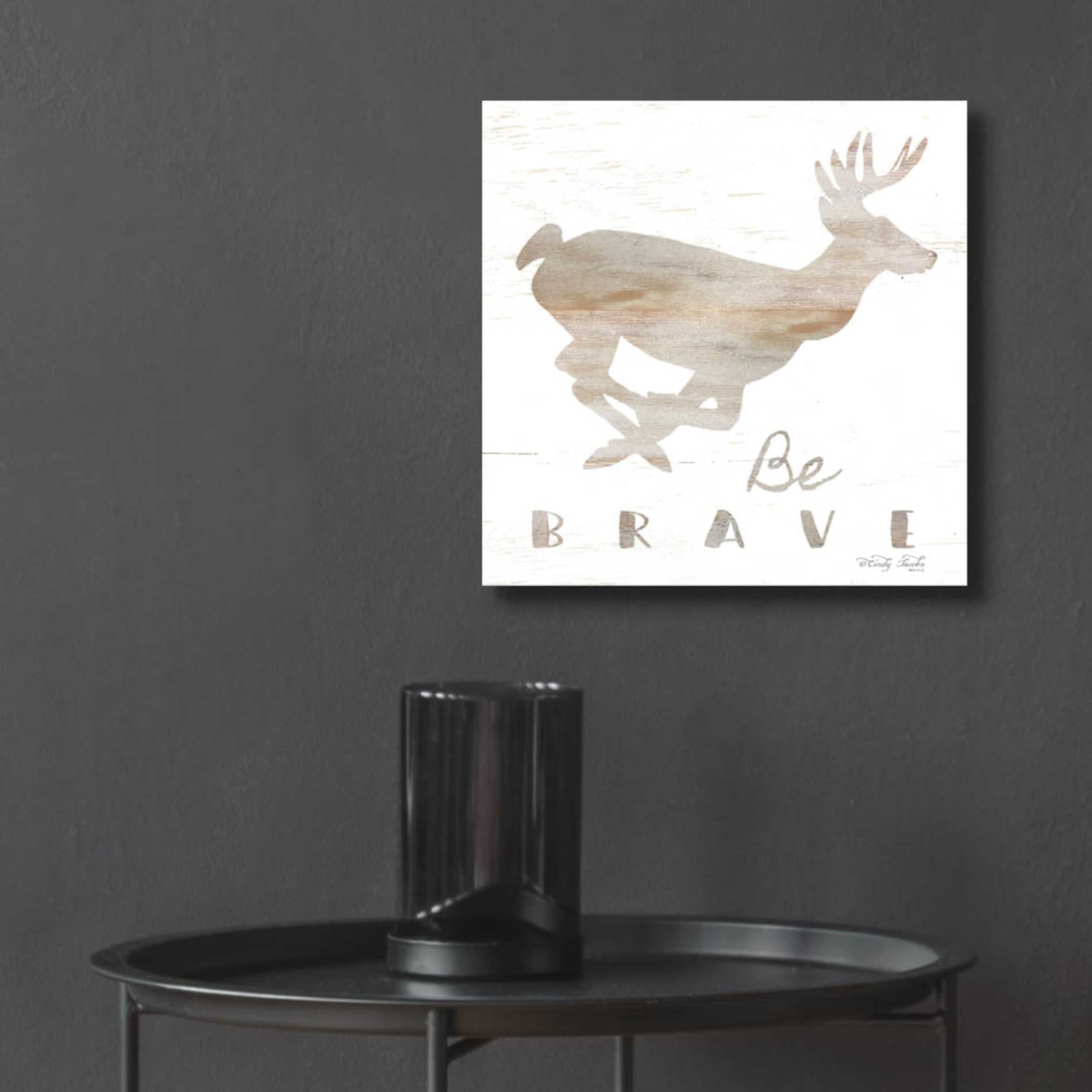 Epic Art 'Be Brave Deer' by Cindy Jacobs, Acrylic Glass Wall Art,12x12