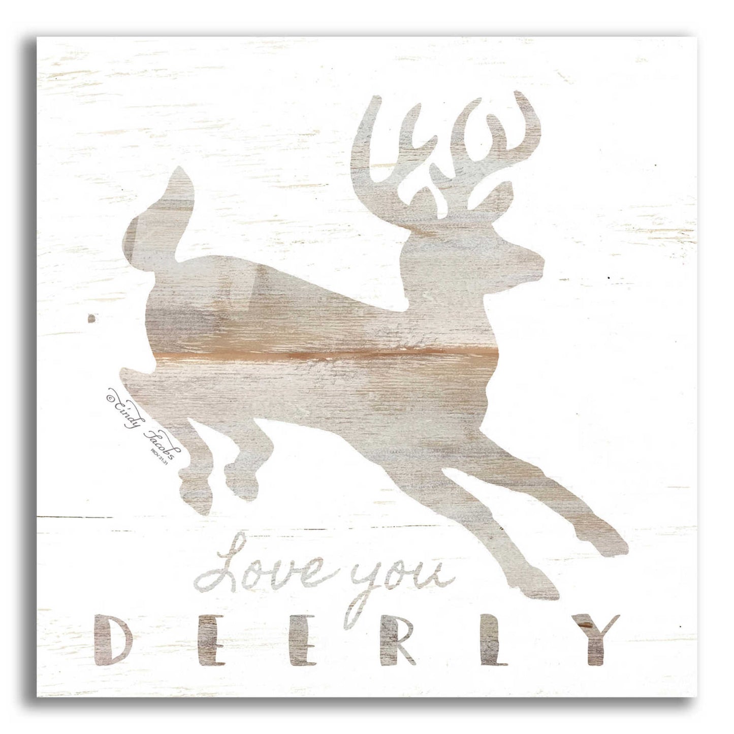 Epic Art 'Love You Deerly' by Cindy Jacobs, Acrylic Glass Wall Art,12x12