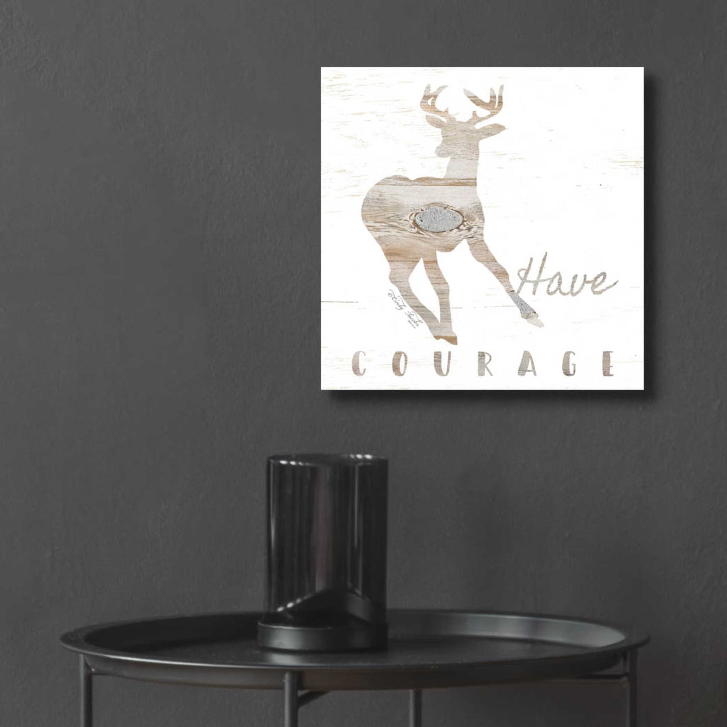 Epic Art 'Have Courage Deer' by Cindy Jacobs, Acrylic Glass Wall Art,12x12