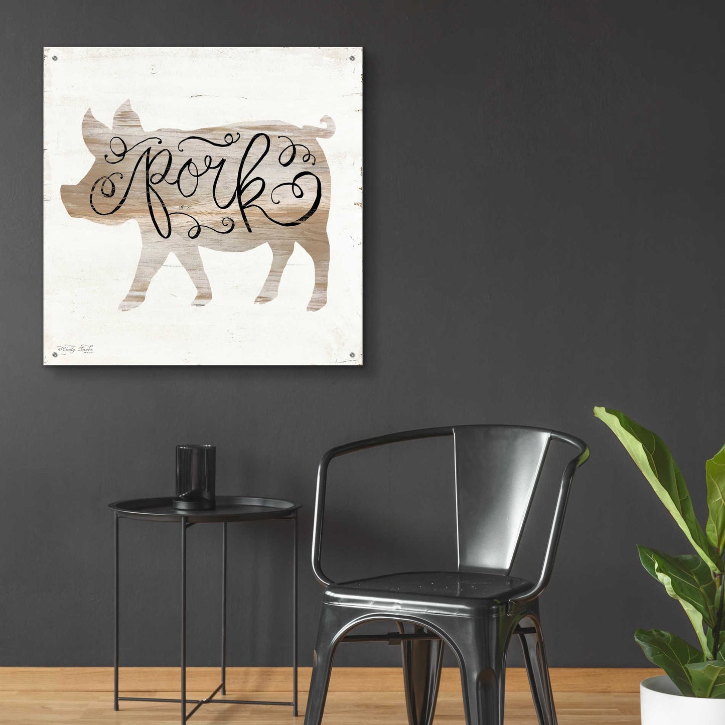 Epic Art 'Pork in Beige' by Cindy Jacobs, Acrylic Glass Wall Art,36x36