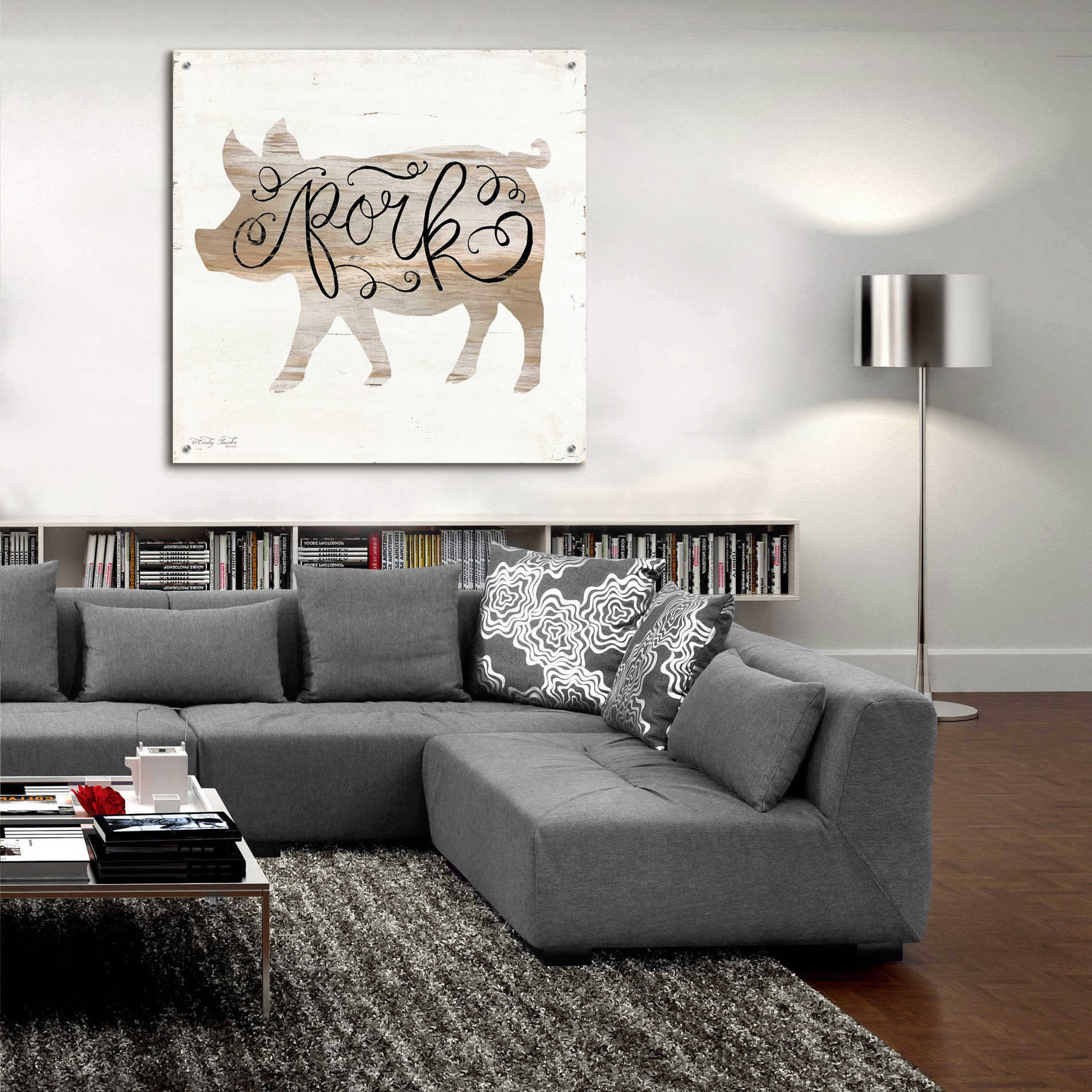 Epic Art 'Pork in Beige' by Cindy Jacobs, Acrylic Glass Wall Art,36x36