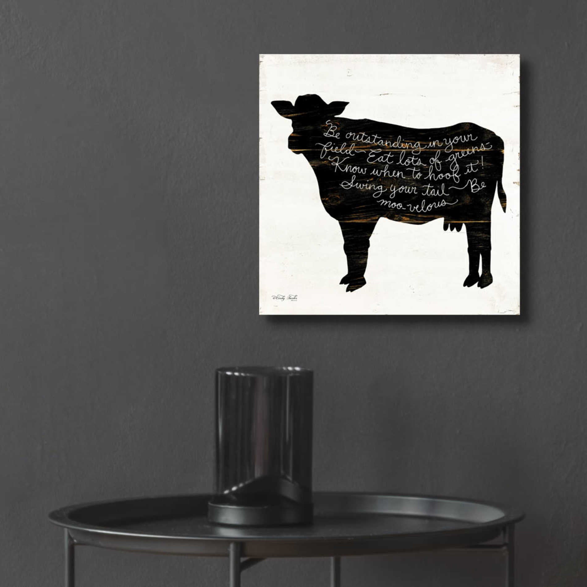 Epic Art 'Cow - Be Outstanding' by Cindy Jacobs, Acrylic Glass Wall Art,12x12