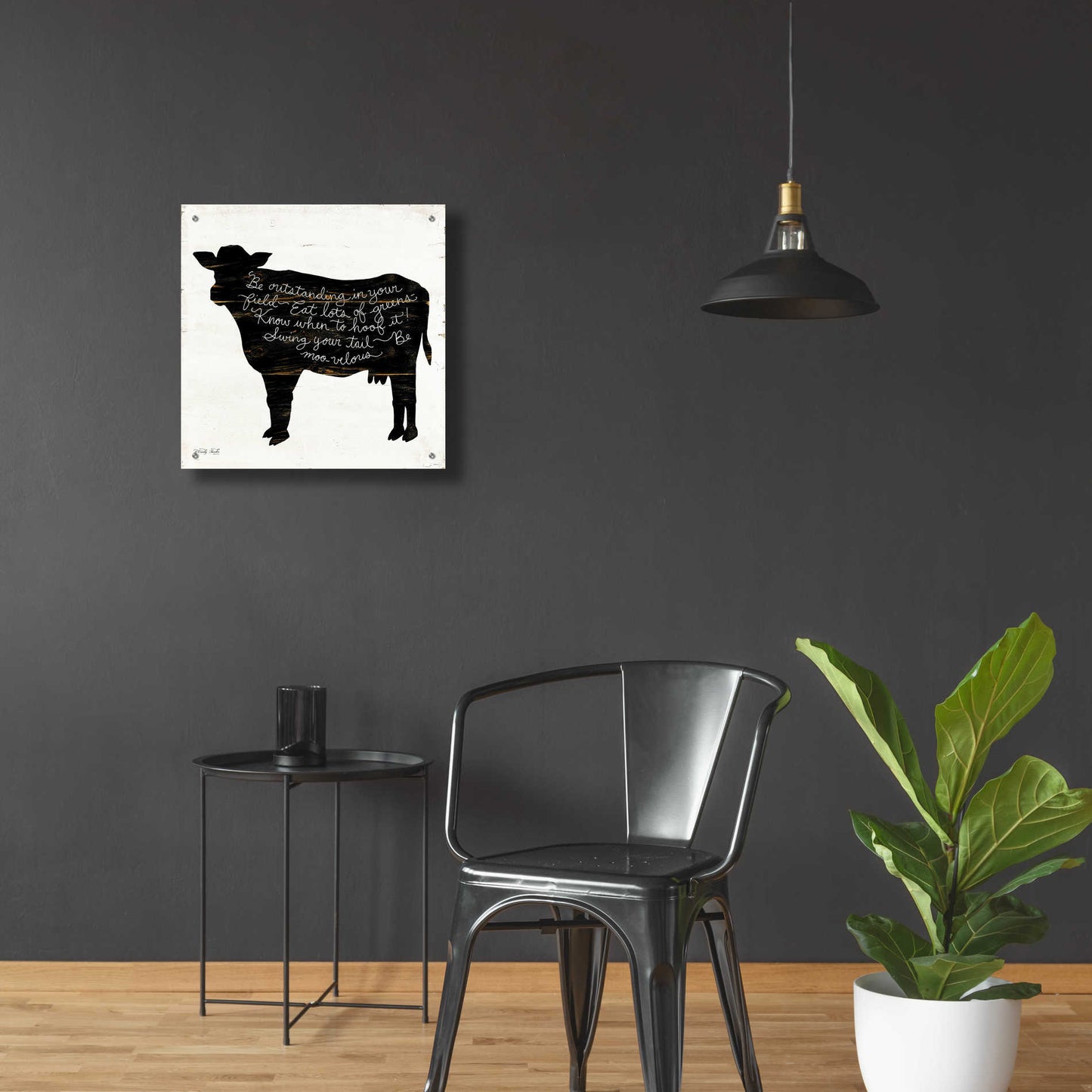 Epic Art 'Cow - Be Outstanding' by Cindy Jacobs, Acrylic Glass Wall Art,24x24