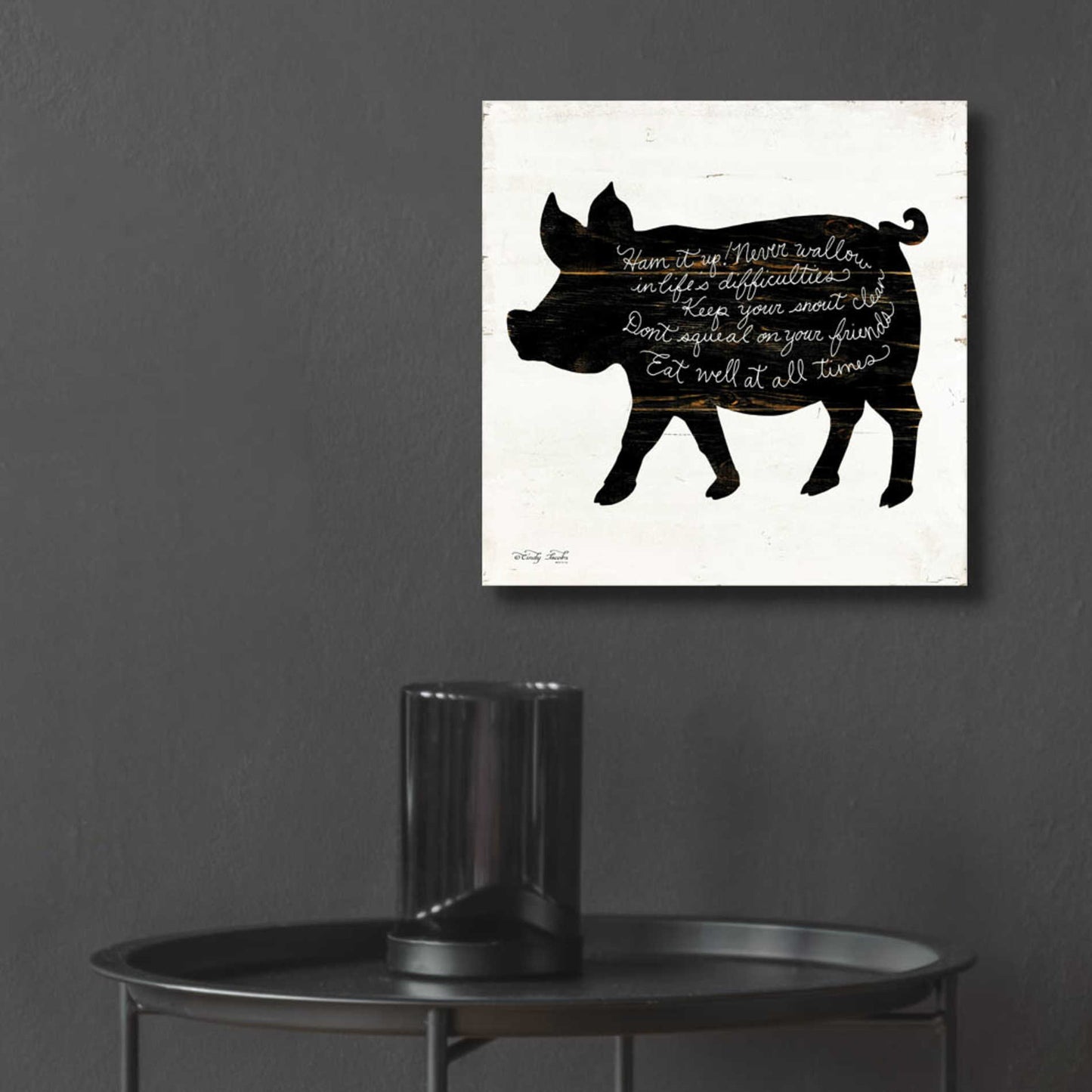 Epic Art 'Pig - Ham it Up' by Cindy Jacobs, Acrylic Glass Wall Art,12x12