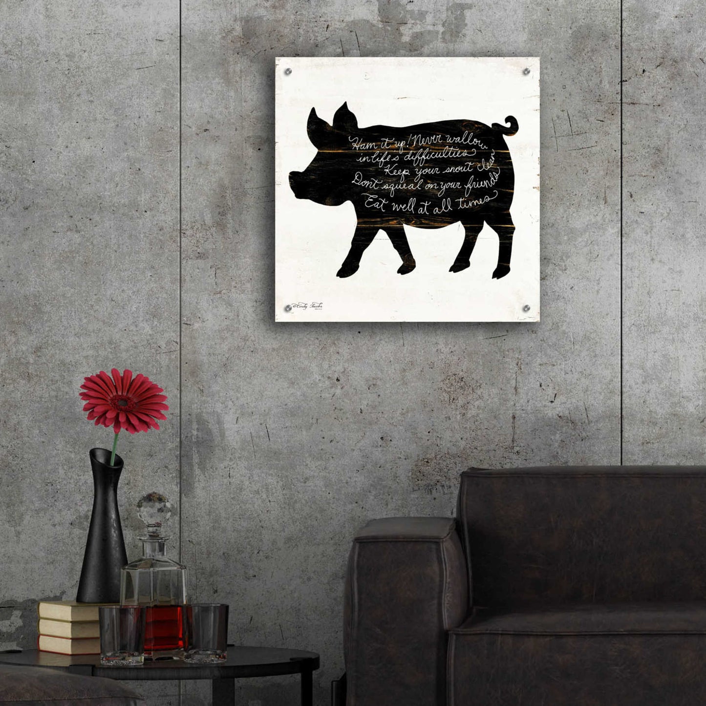 Epic Art 'Pig - Ham it Up' by Cindy Jacobs, Acrylic Glass Wall Art,24x24