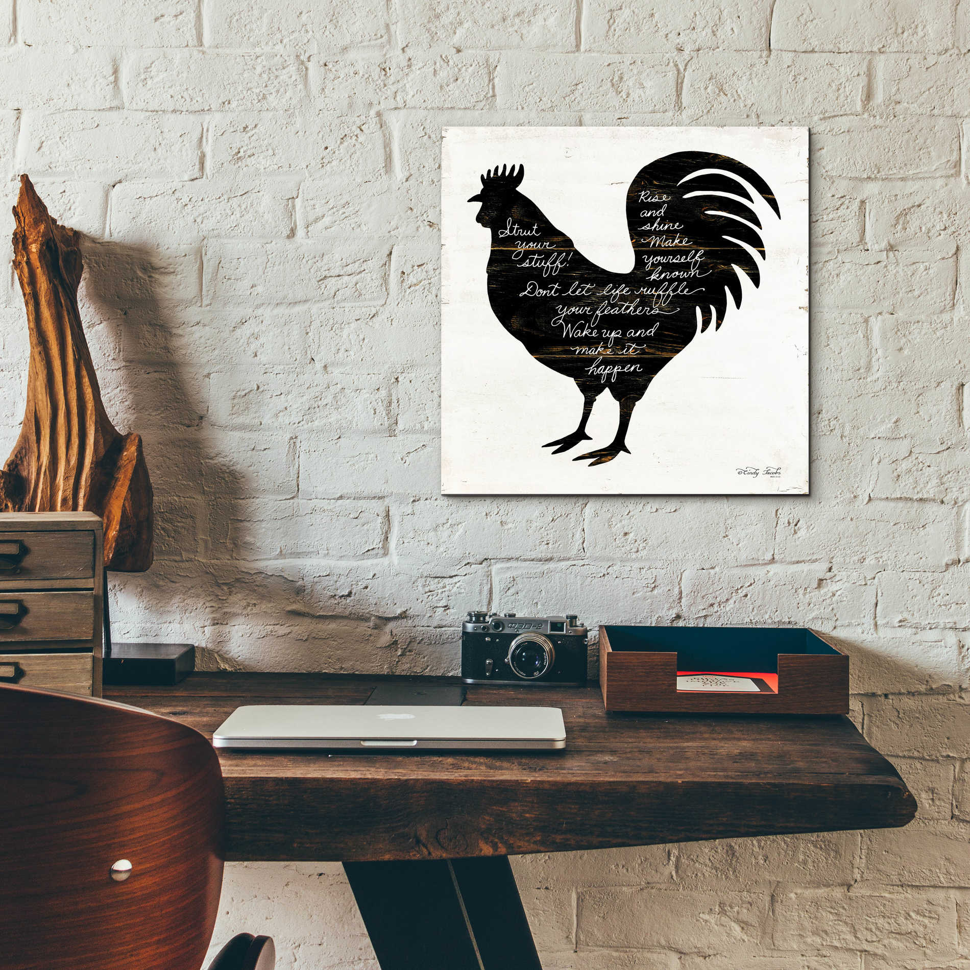 Epic Art 'Rooster - Strut Your Stuff' by Cindy Jacobs, Acrylic Glass Wall Art,12x12