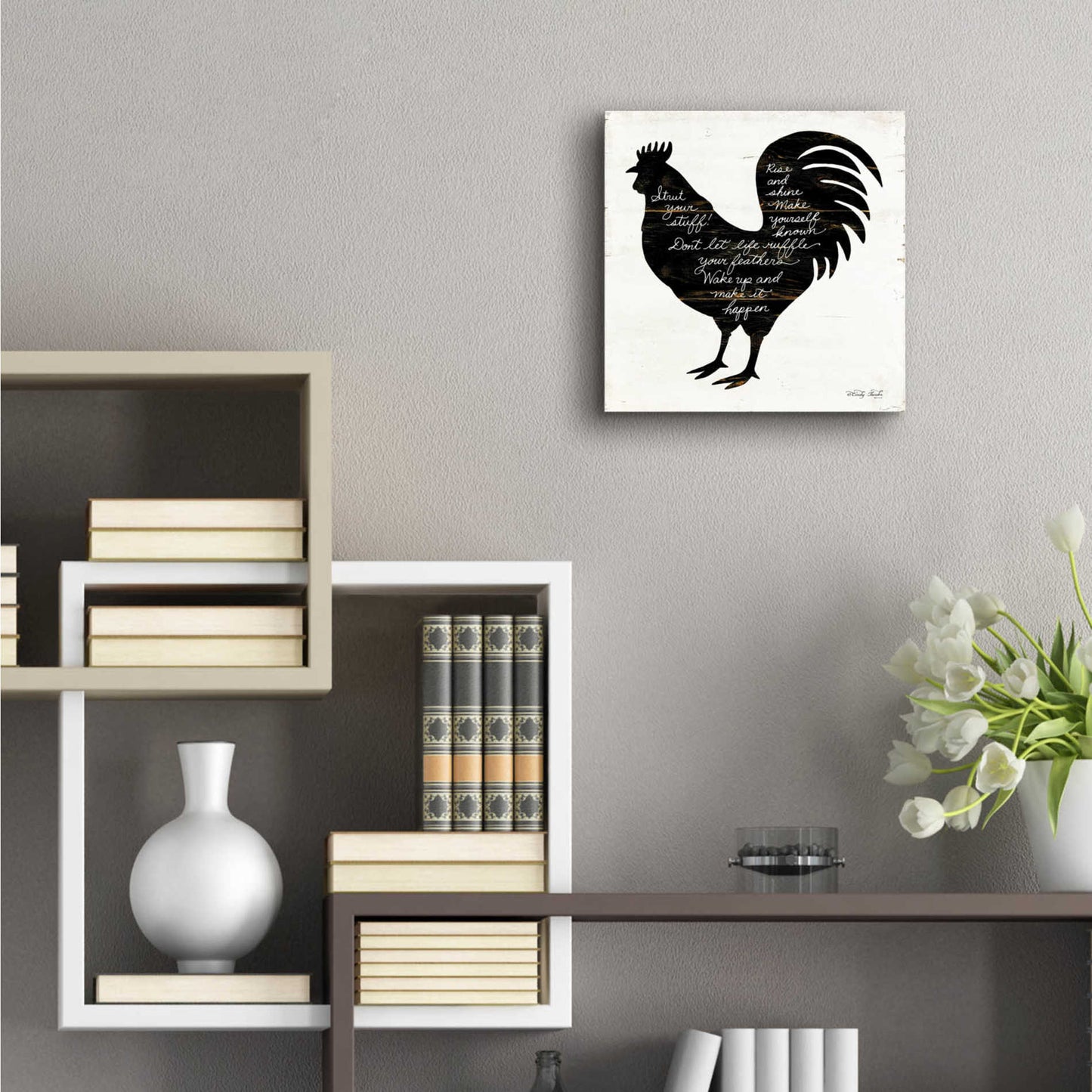 Epic Art 'Rooster - Strut Your Stuff' by Cindy Jacobs, Acrylic Glass Wall Art,12x12