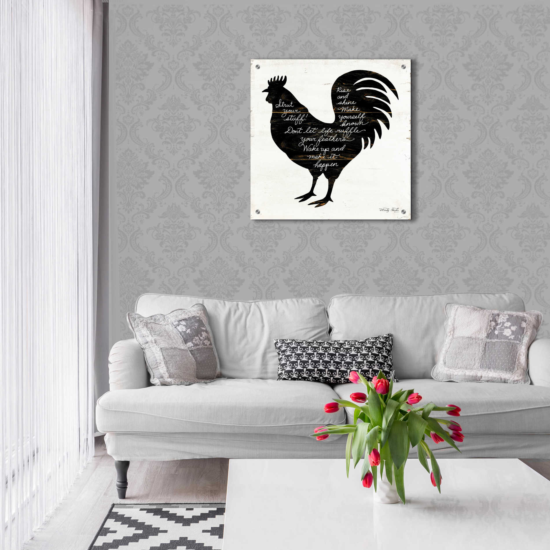 Epic Art 'Rooster - Strut Your Stuff' by Cindy Jacobs, Acrylic Glass Wall Art,24x24