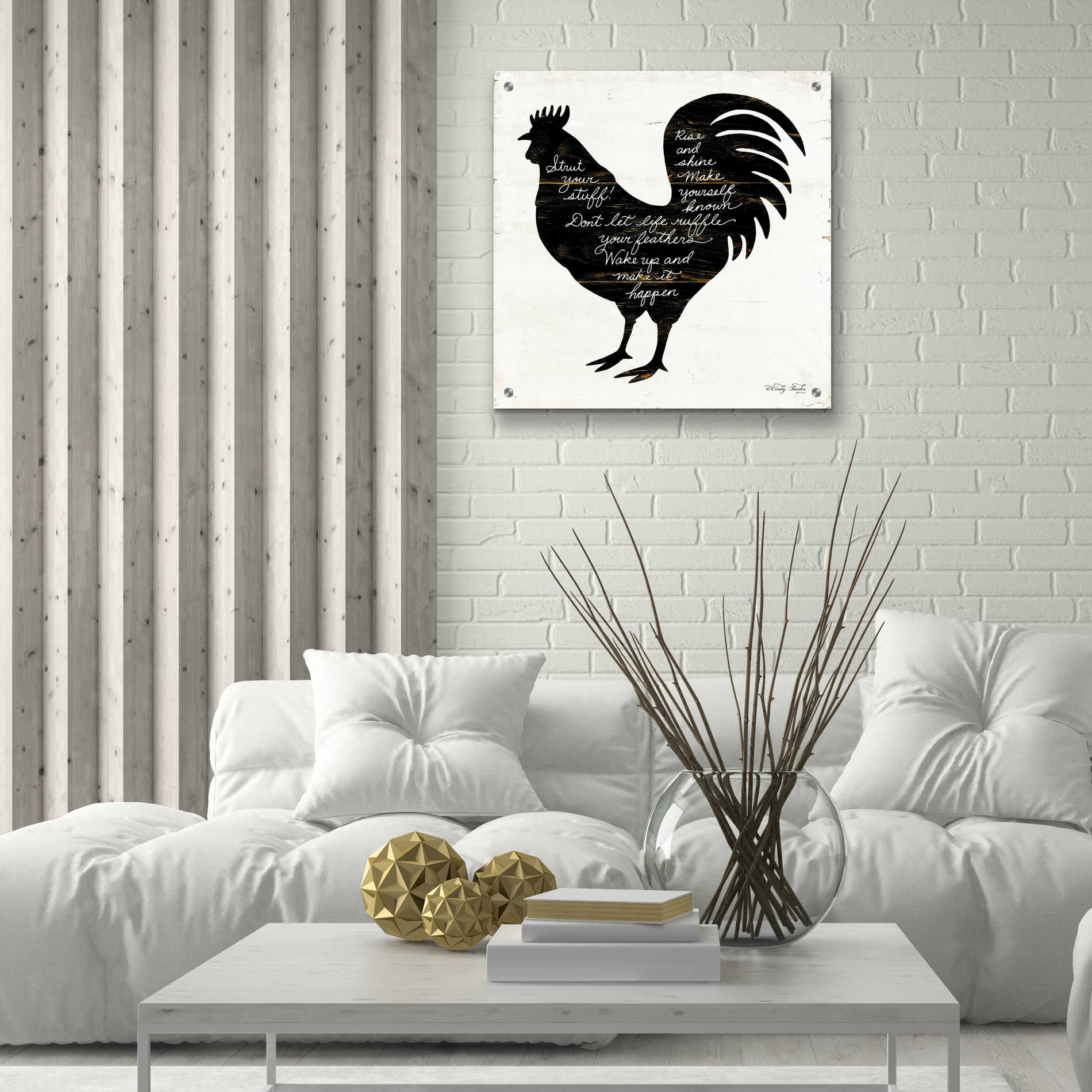 Epic Art 'Rooster - Strut Your Stuff' by Cindy Jacobs, Acrylic Glass Wall Art,24x24