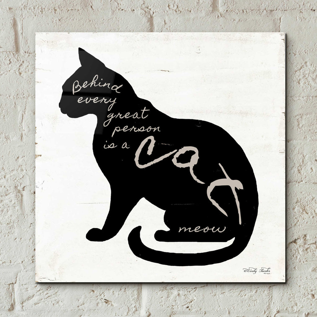 Epic Art 'Cat' by Cindy Jacobs, Acrylic Glass Wall Art,12x12
