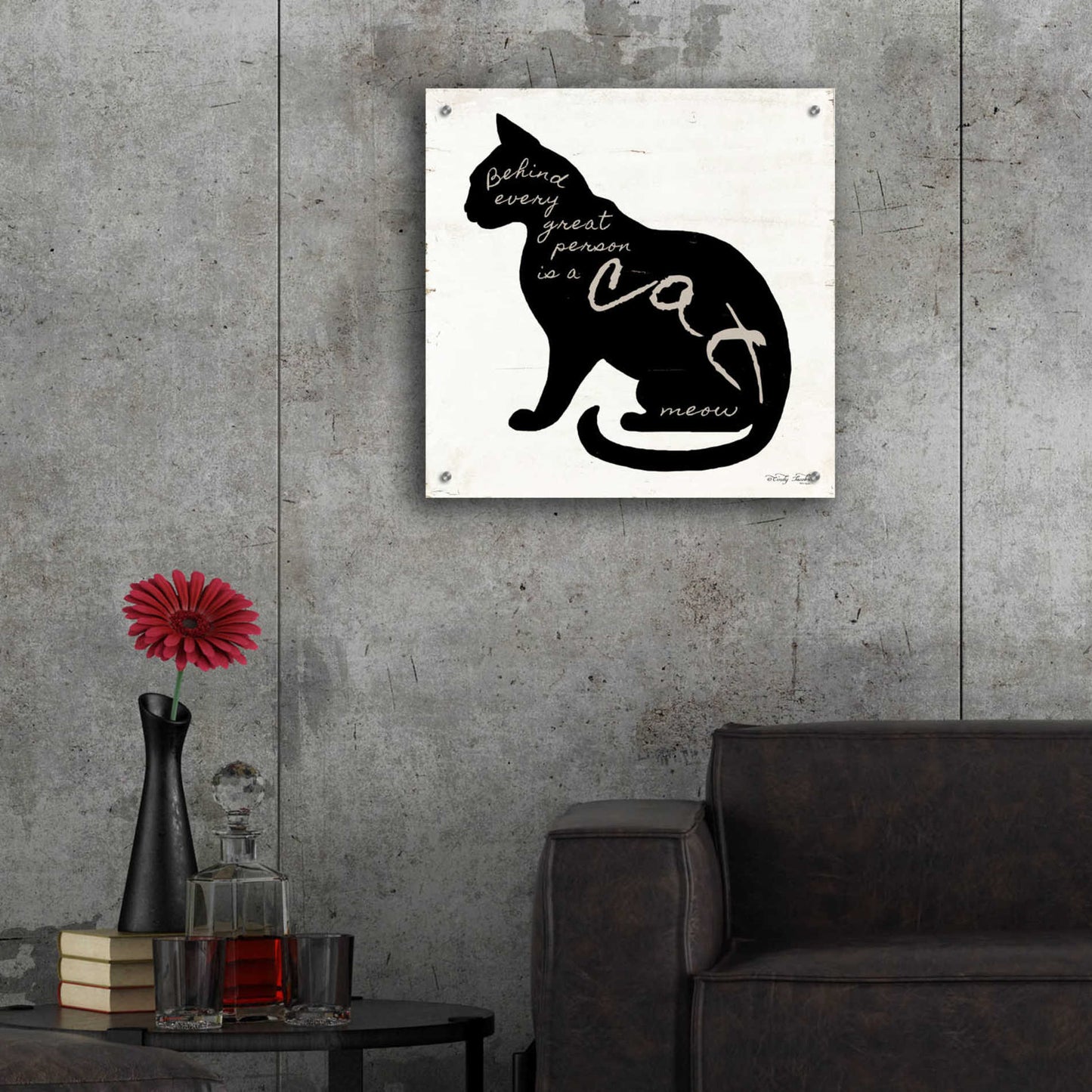 Epic Art 'Cat' by Cindy Jacobs, Acrylic Glass Wall Art,24x24