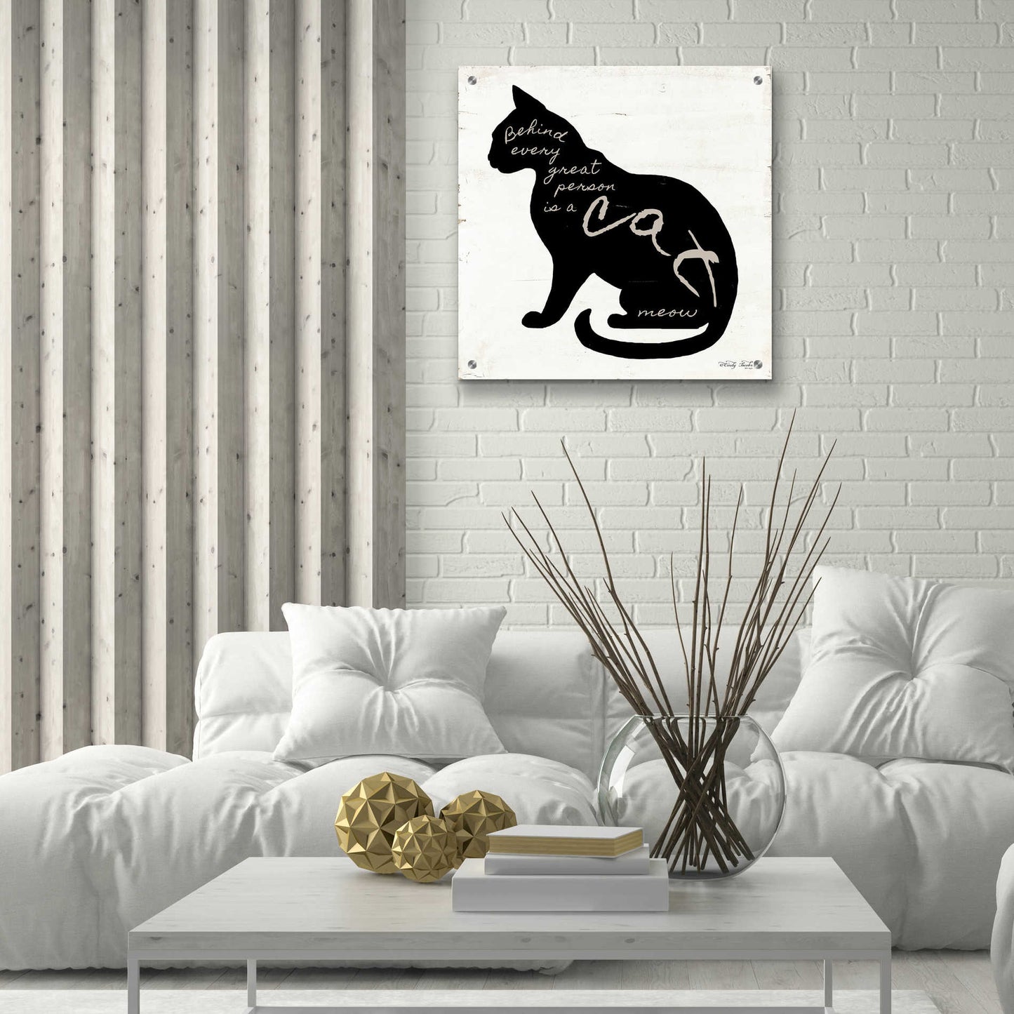 Epic Art 'Cat' by Cindy Jacobs, Acrylic Glass Wall Art,24x24