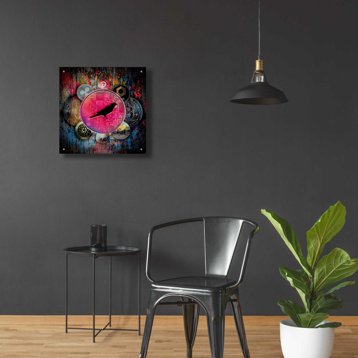 Epic Art 'KSM Crypto-Kusama Coin,' Acrylic Glass Wall Art,24x24