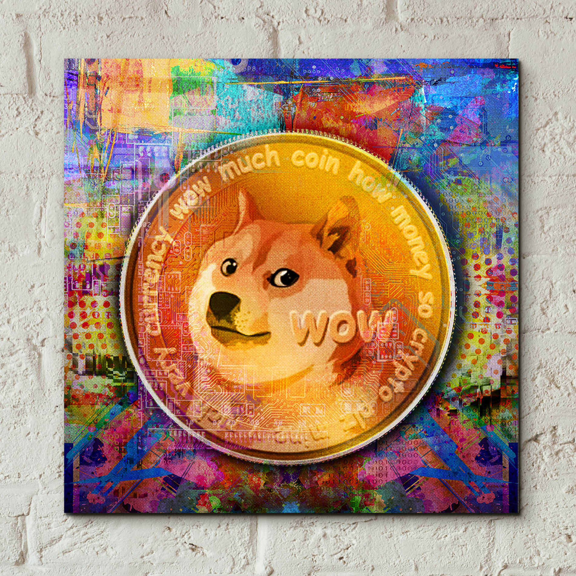 Epic Art 'DOGE Crypto Dogecoin,' Acrylic Glass Wall Art,12x12