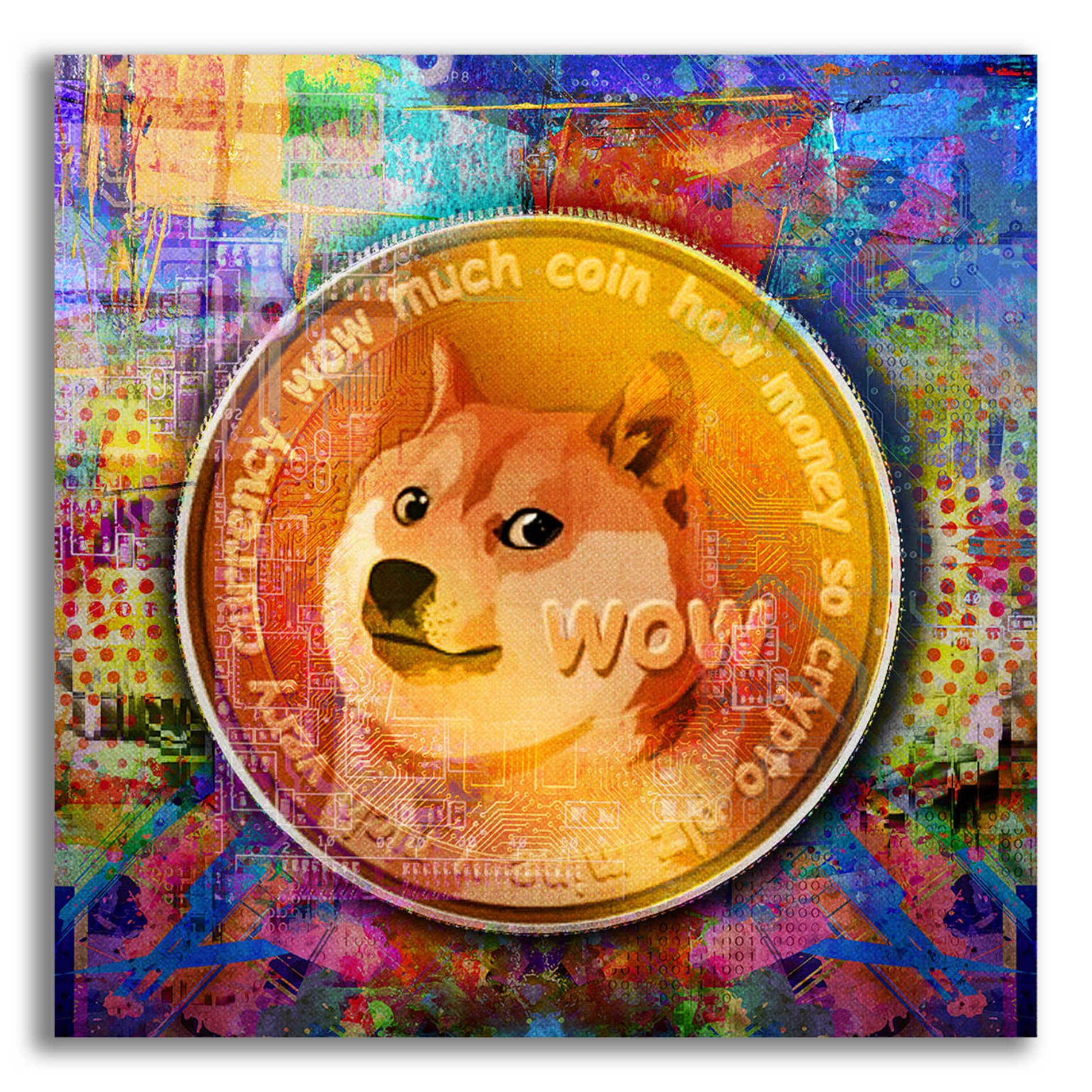 Epic Art 'DOGE Crypto Dogecoin,' Acrylic Glass Wall Art,12x12
