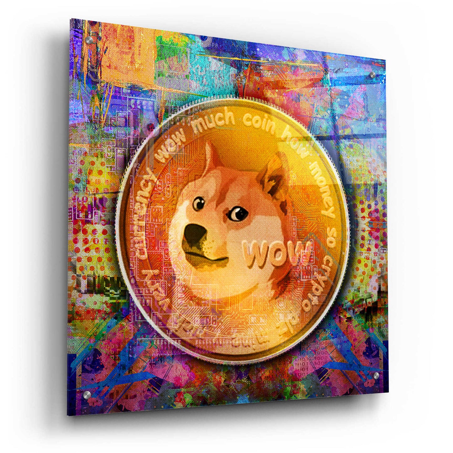 Epic Art 'DOGE Crypto Dogecoin,' Acrylic Glass Wall Art,24x24