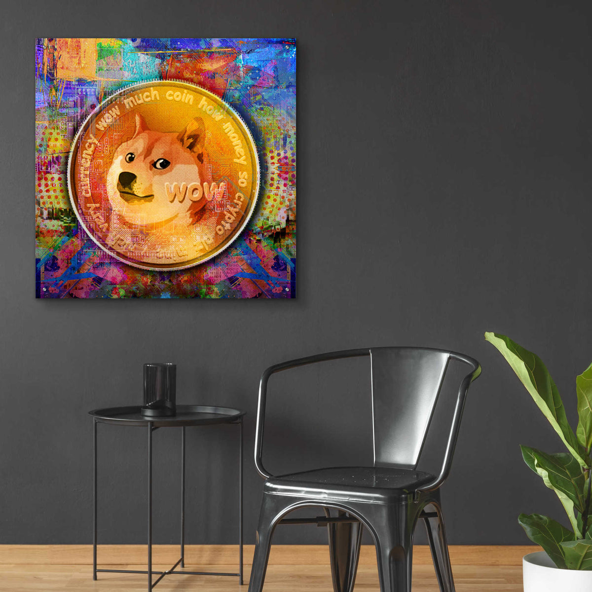 Epic Art 'DOGE Crypto Dogecoin,' Acrylic Glass Wall Art,36x36