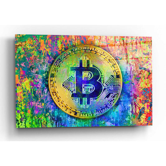 Epic Art 'Bitcoin Pollock,' Acrylic Glass Wall Art