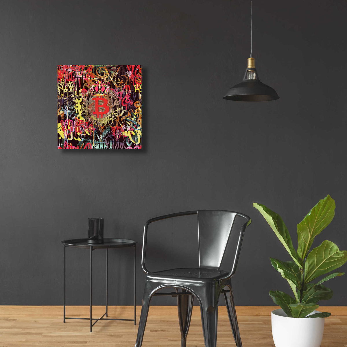 Epic Art 'Bitcoin Graffiti Art 6' by Irena Orlov, Acrylic Glass Wall Art,24x24
