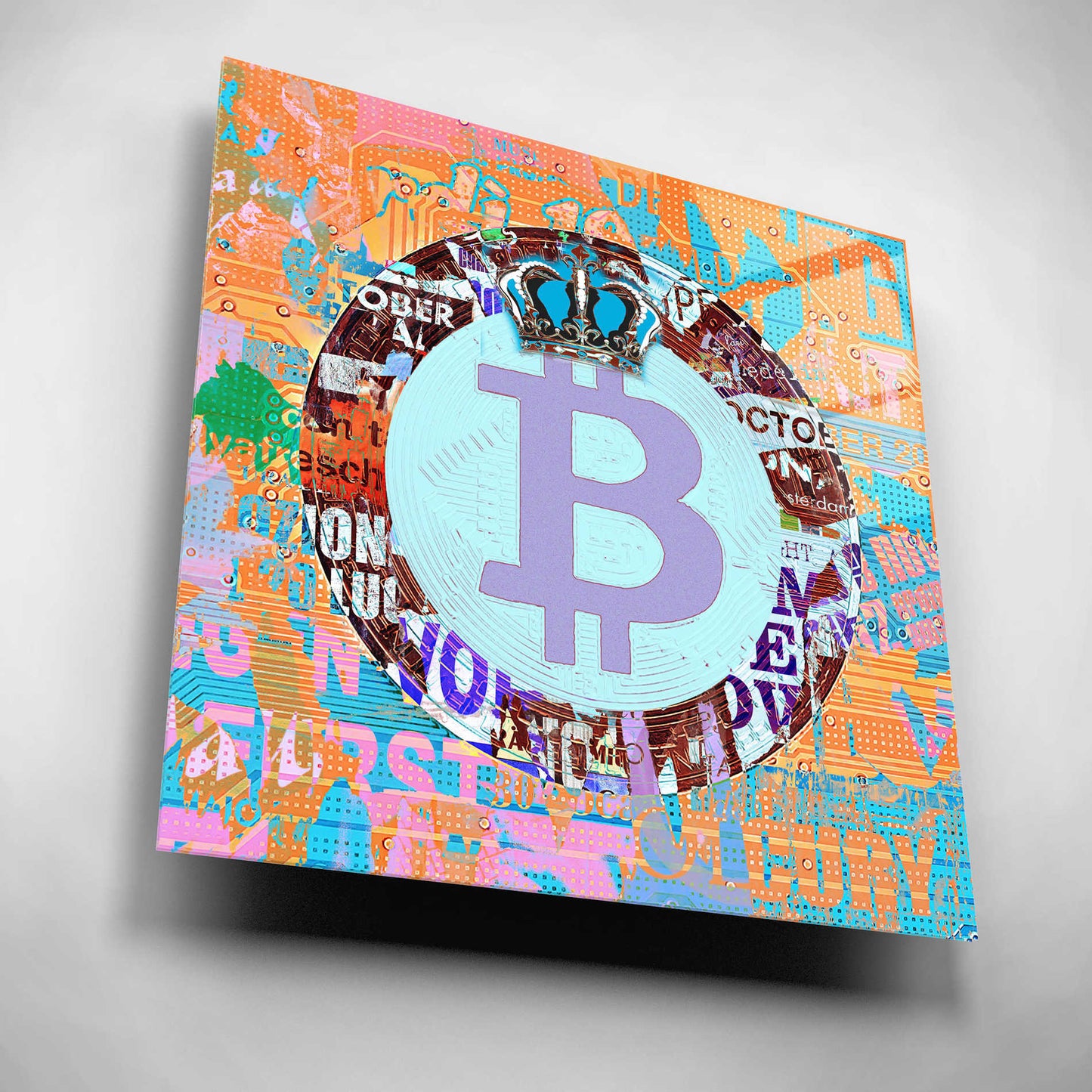 Epic Art 'Bitcoin Cryptocurrency 2-1' by Irena Orlov, Acrylic Glass Wall Art,12x12