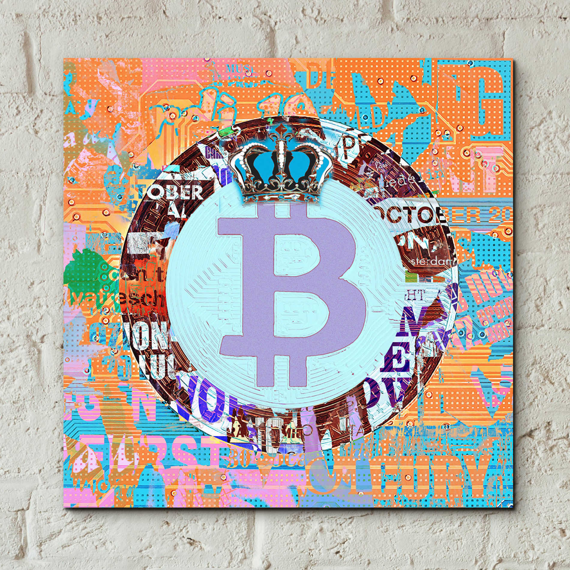 Epic Art 'Bitcoin Cryptocurrency 2-1' by Irena Orlov, Acrylic Glass Wall Art,12x12