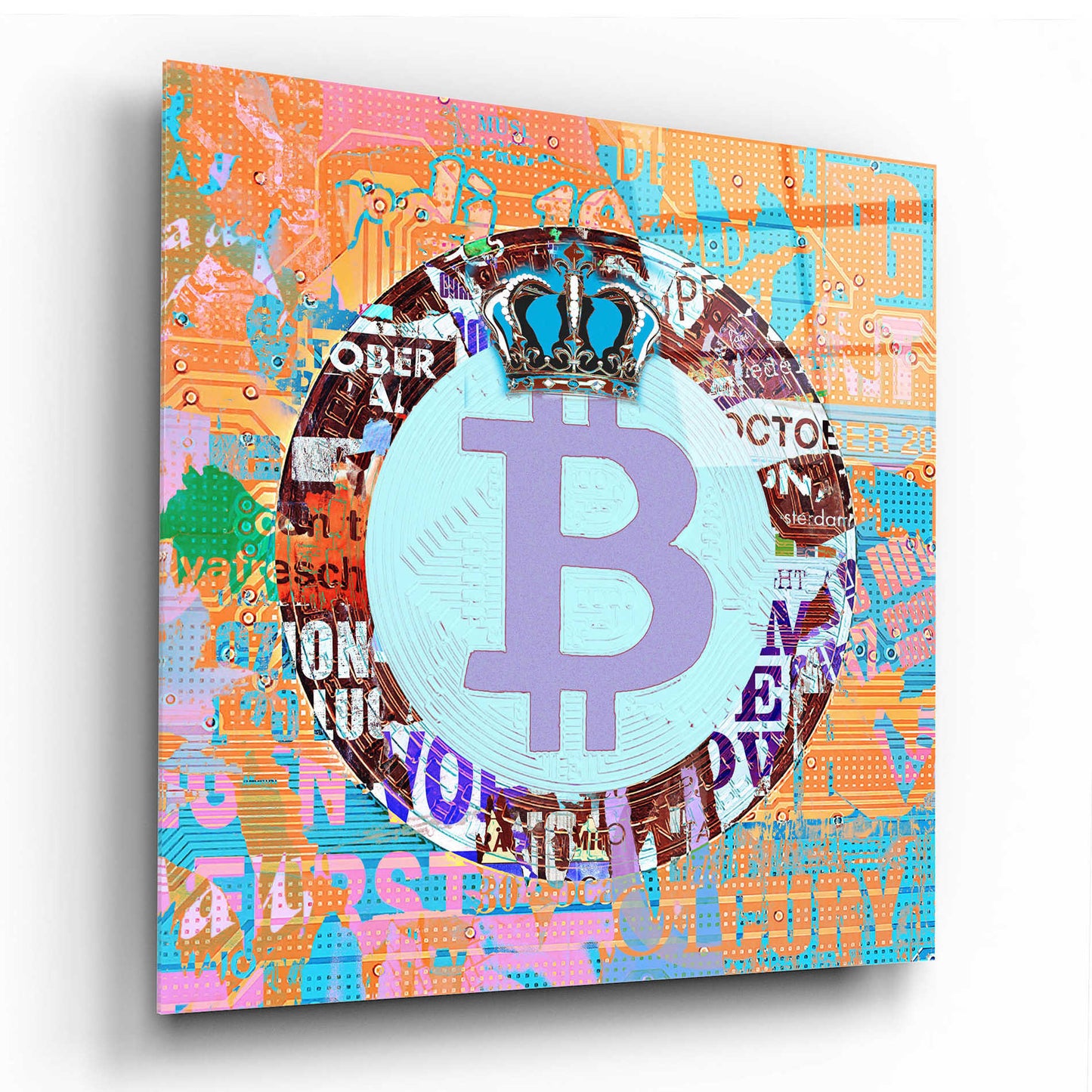 Epic Art 'Bitcoin Cryptocurrency 2-1' by Irena Orlov, Acrylic Glass Wall Art,24x24