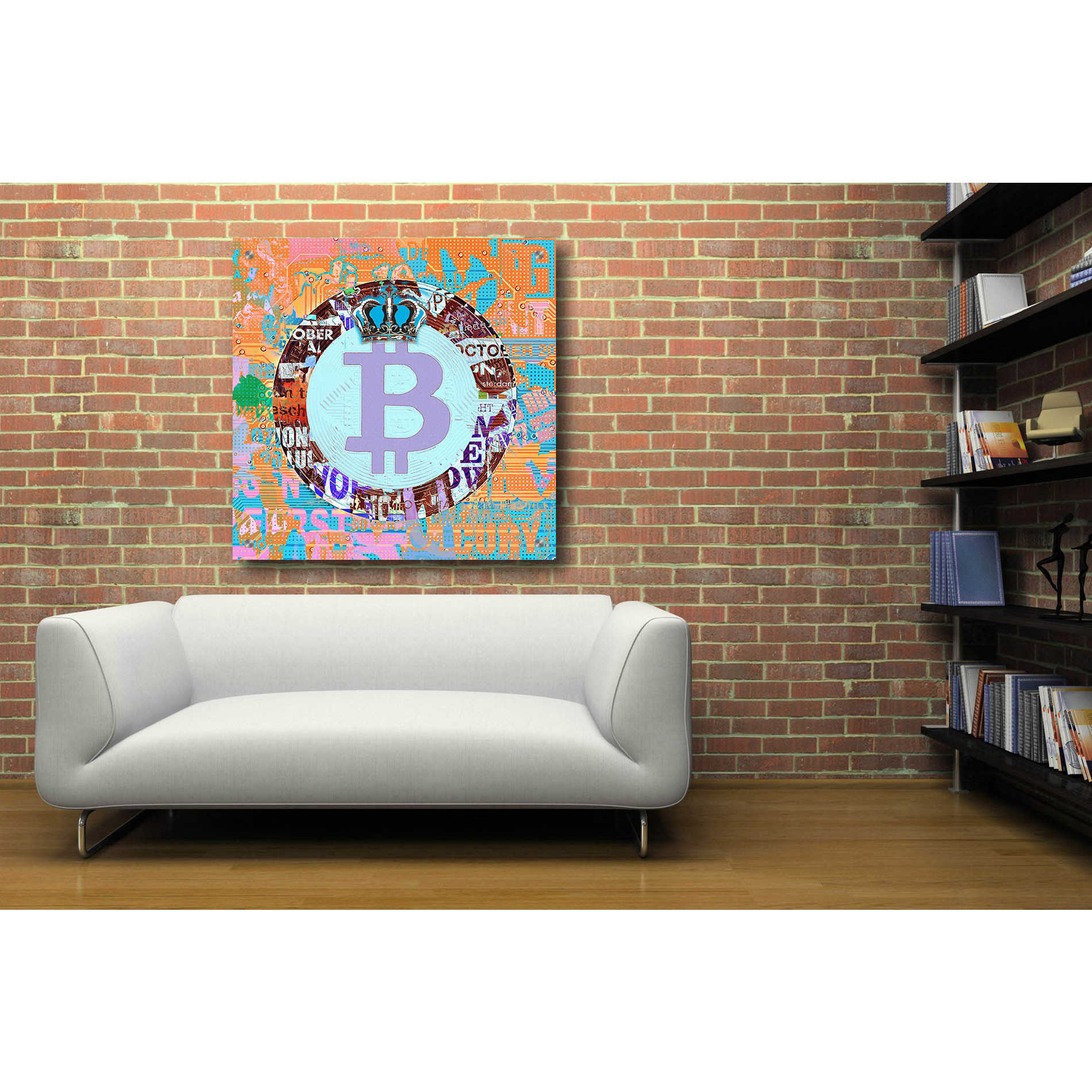 Epic Art 'Bitcoin Cryptocurrency 2-1' by Irena Orlov, Acrylic Glass Wall Art,36x36