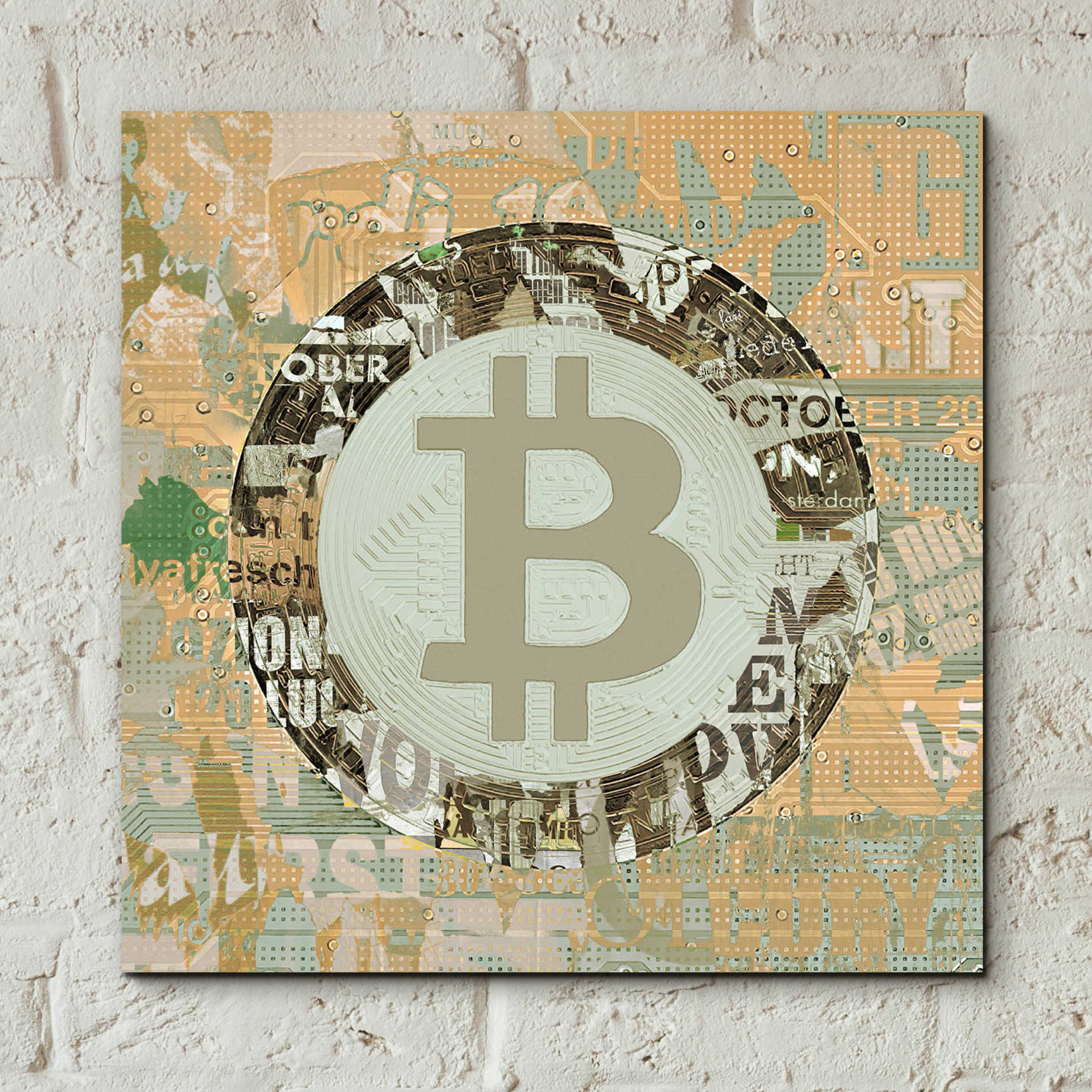 Epic Art 'Bitcoin Cryptocurrency 2-3' by Irena Orlov, Acrylic Glass Wall Art,12x12