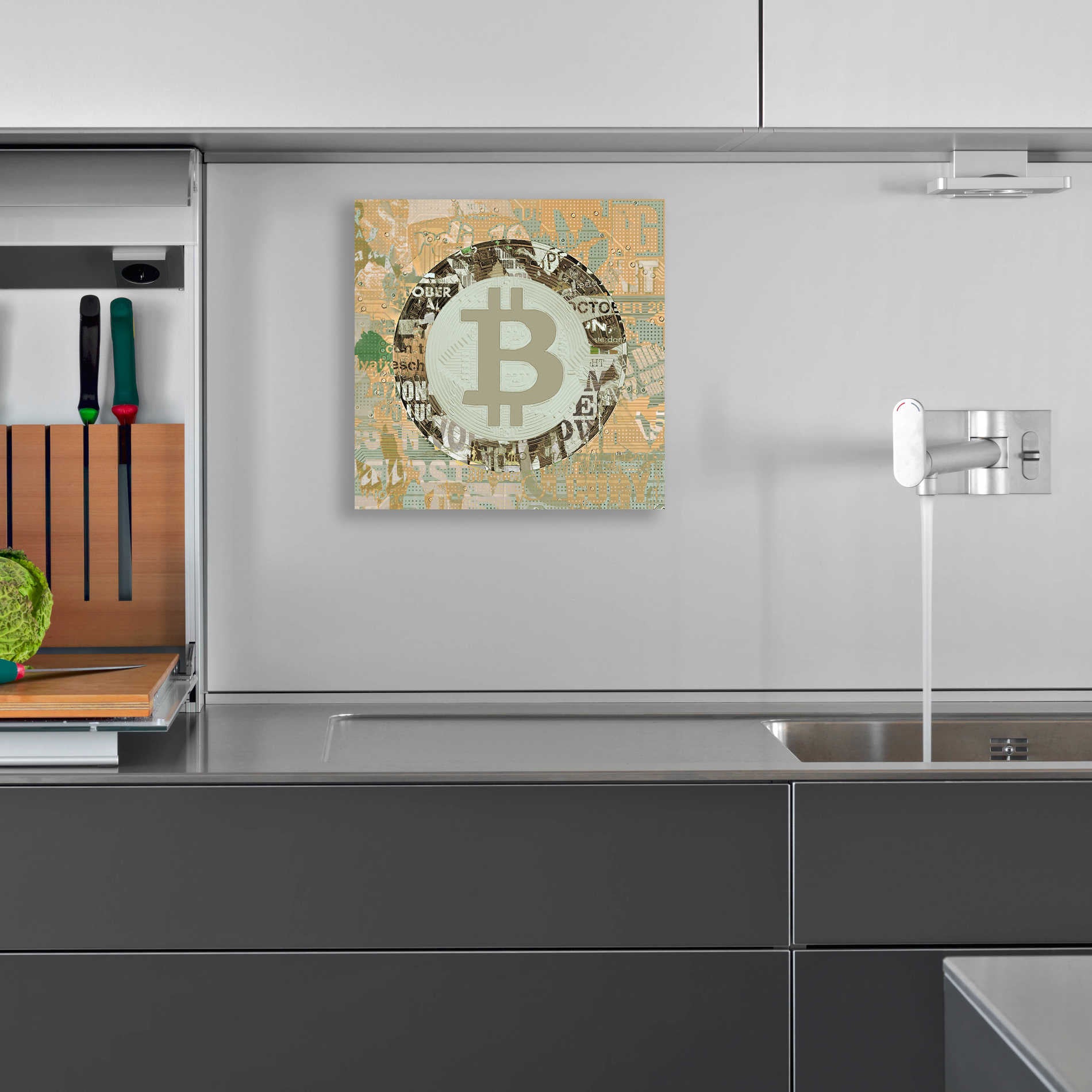 Epic Art 'Bitcoin Cryptocurrency 2-3' by Irena Orlov, Acrylic Glass Wall Art,12x12