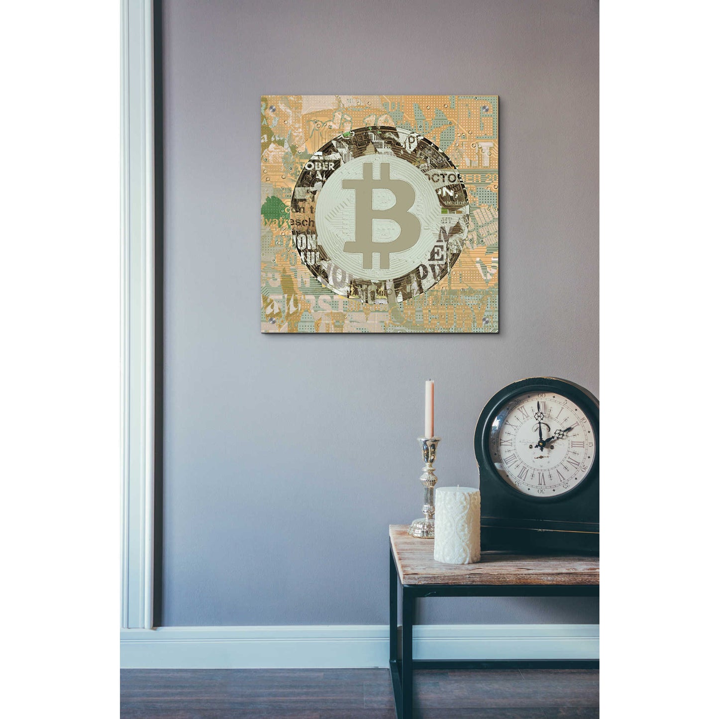 Epic Art 'Bitcoin Cryptocurrency 2-3' by Irena Orlov, Acrylic Glass Wall Art,24x24