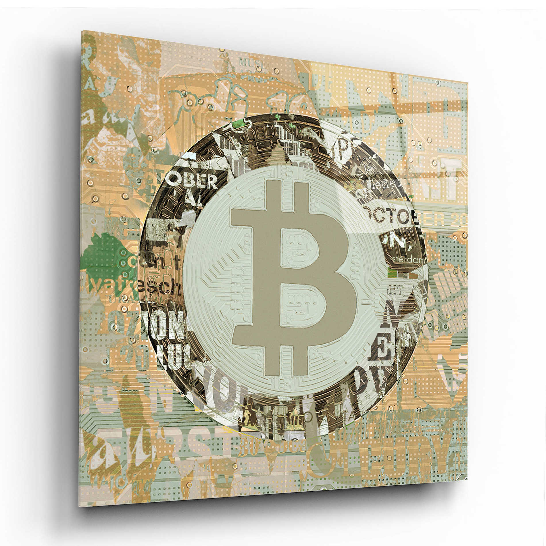 Epic Art 'Bitcoin Cryptocurrency 2-3' by Irena Orlov, Acrylic Glass Wall Art,24x24