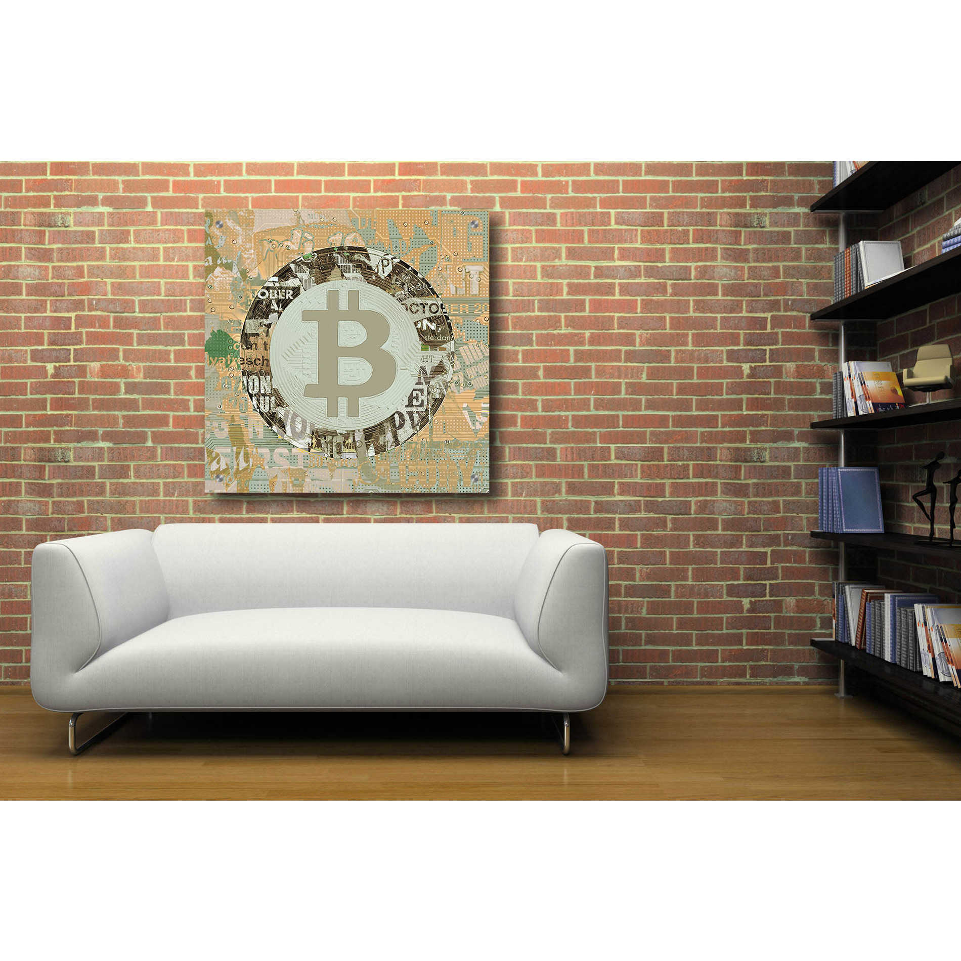 Epic Art 'Bitcoin Cryptocurrency 2-3' by Irena Orlov, Acrylic Glass Wall Art,36x36